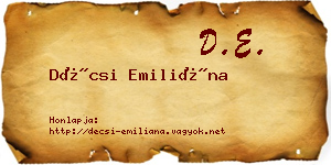 Décsi Emiliána névjegykártya